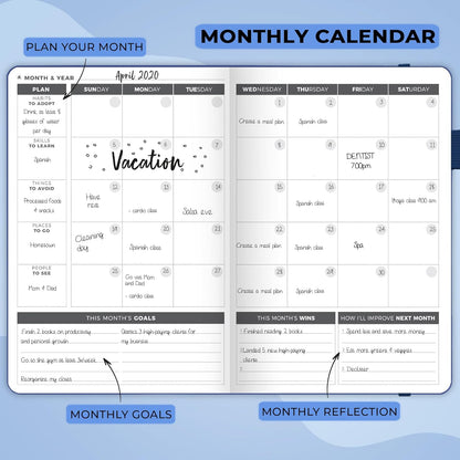 Clever Fox Planner – Undated Weekly & Monthly Planner for Productivity, Time Management & Goals – Organizer Journal – A5 (Royal Blue)