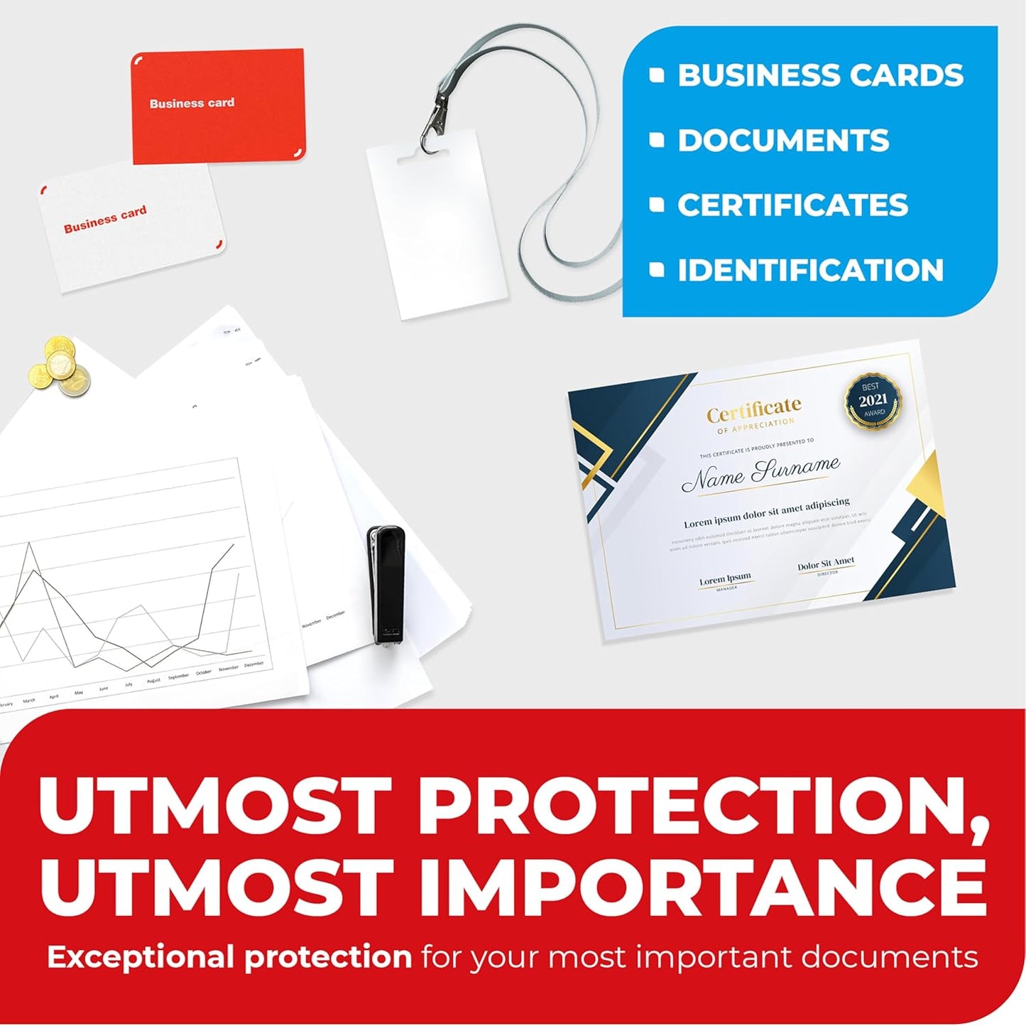 10mil Self-Adhesive Cold Laminating Sheets (120 Variety Count) Letter, Photo, Card, Notecard, I.D. Badge and Business Card Sizes. No Heat, No Machine needed, Easy Self-Sealing Pouches