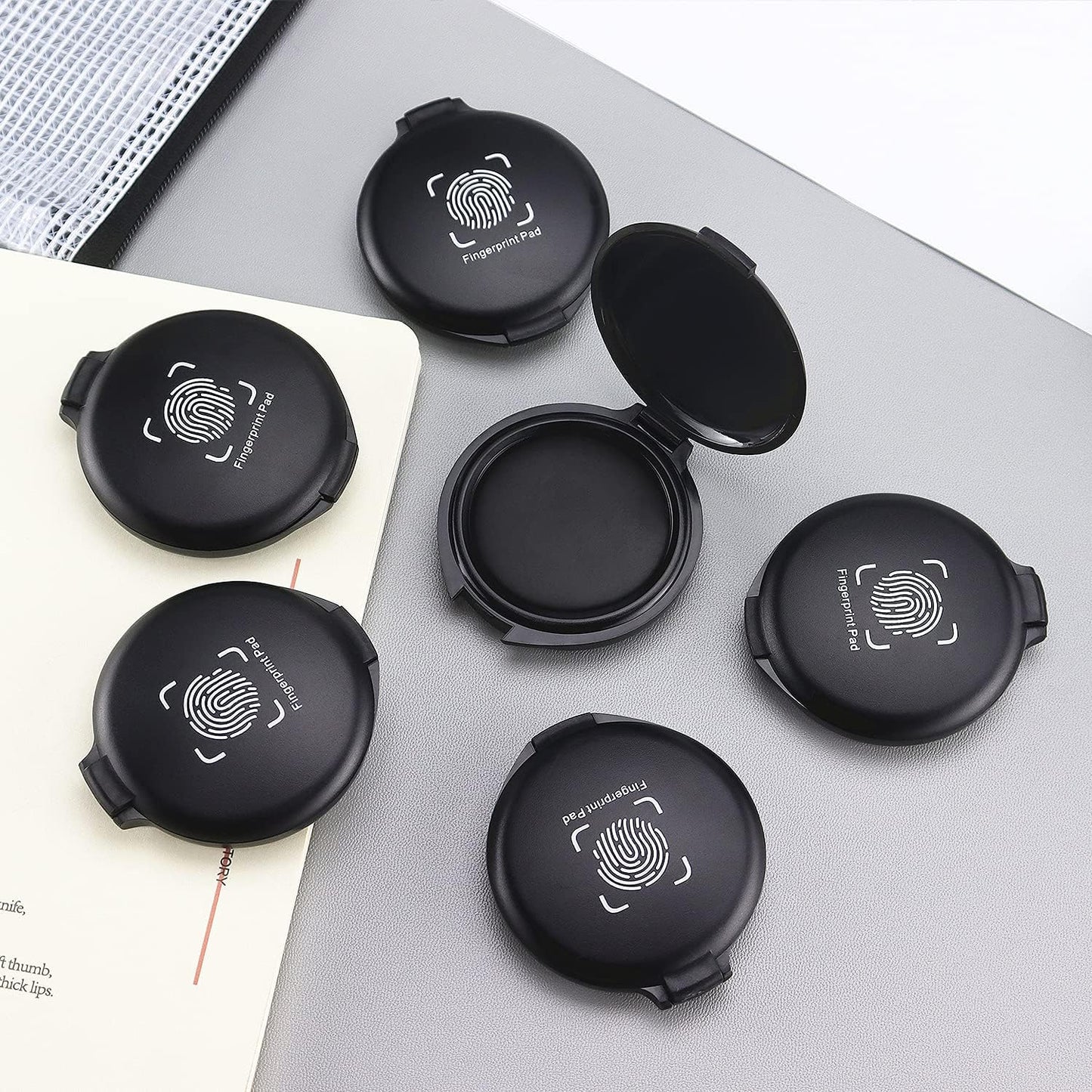 1 Pack Thumbprint Fingerprint Ink Pad Stamp Pad for Notary Supplies Identification Security ID Fingerprint Cards Law Enforcement Fingerprint Black Stamp Ink pad