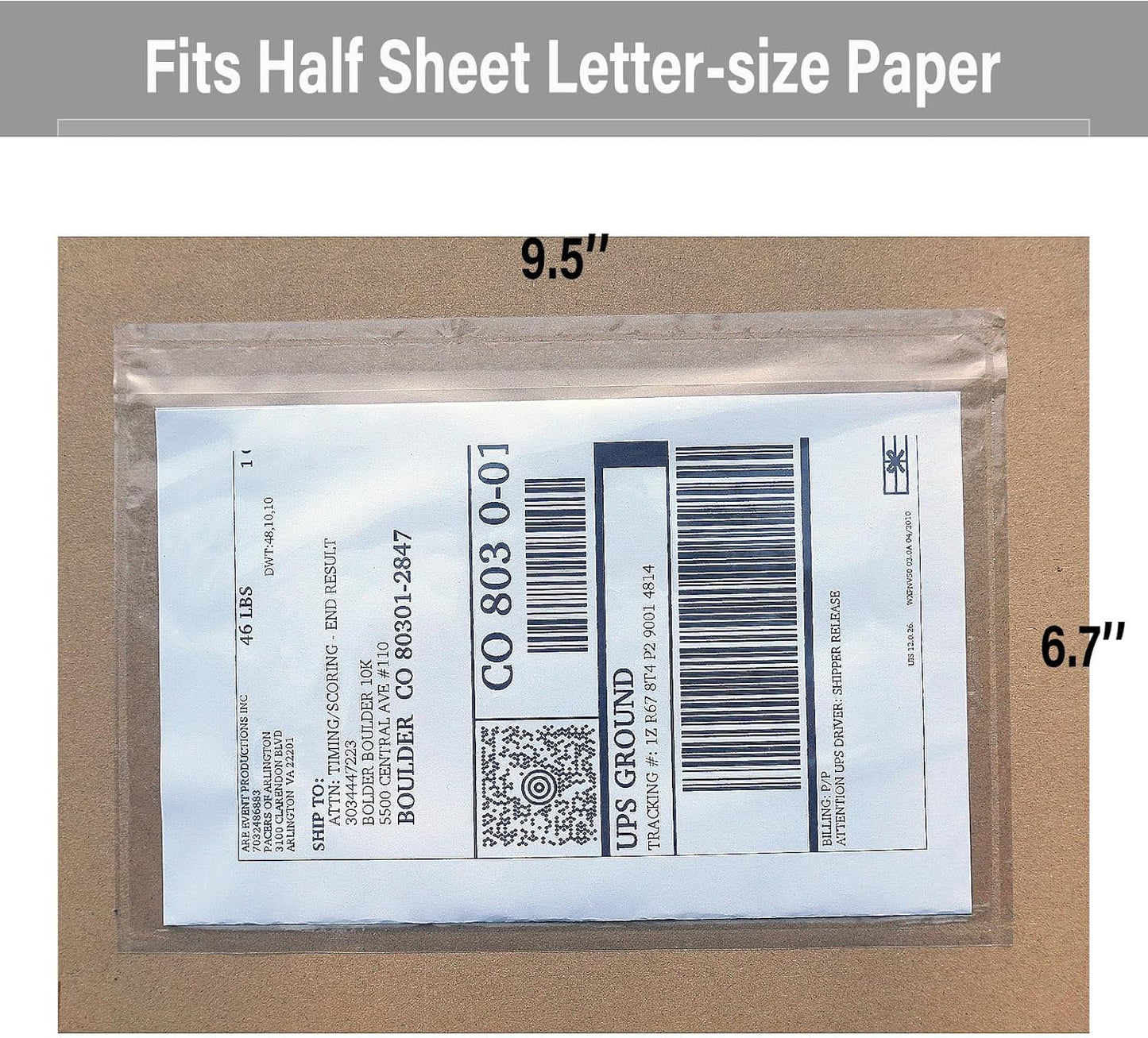 (1200 Pack) BEUYI Clear 9.5'' x 6.7'' Packing List Envelopes, Adhesive Shipping Label Pouches/Sleeves, Easily Fits Half of Letter-Size Paper