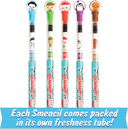 Holiday Smencils Cylinder - HB #2 Patented Gourmet Scented Pencils, 50 Count, Gifts for Kids, Party Favors, Classroom Rewards