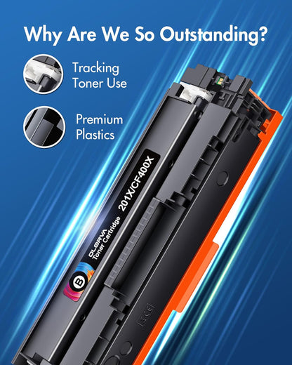 201X Toner Cartridges 4 Pack Replcement for hp 201x 201x 4 Pack High Yeild Comaptible with HP Color Laserjet MFP M277dw M252dw M252n M277 M277n M277c6 Printer CF400A CF401A CF402A CF403A