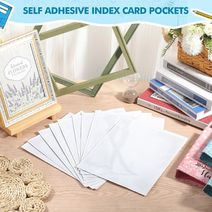 Outus Self Adhesive Shop Ticket Holders Clear Plastic Sleeves Adhesive Pockets Work Order Job Ticket Holders for Home Office Posting Signs(8.5 x 11 Inch,30 Pcs)