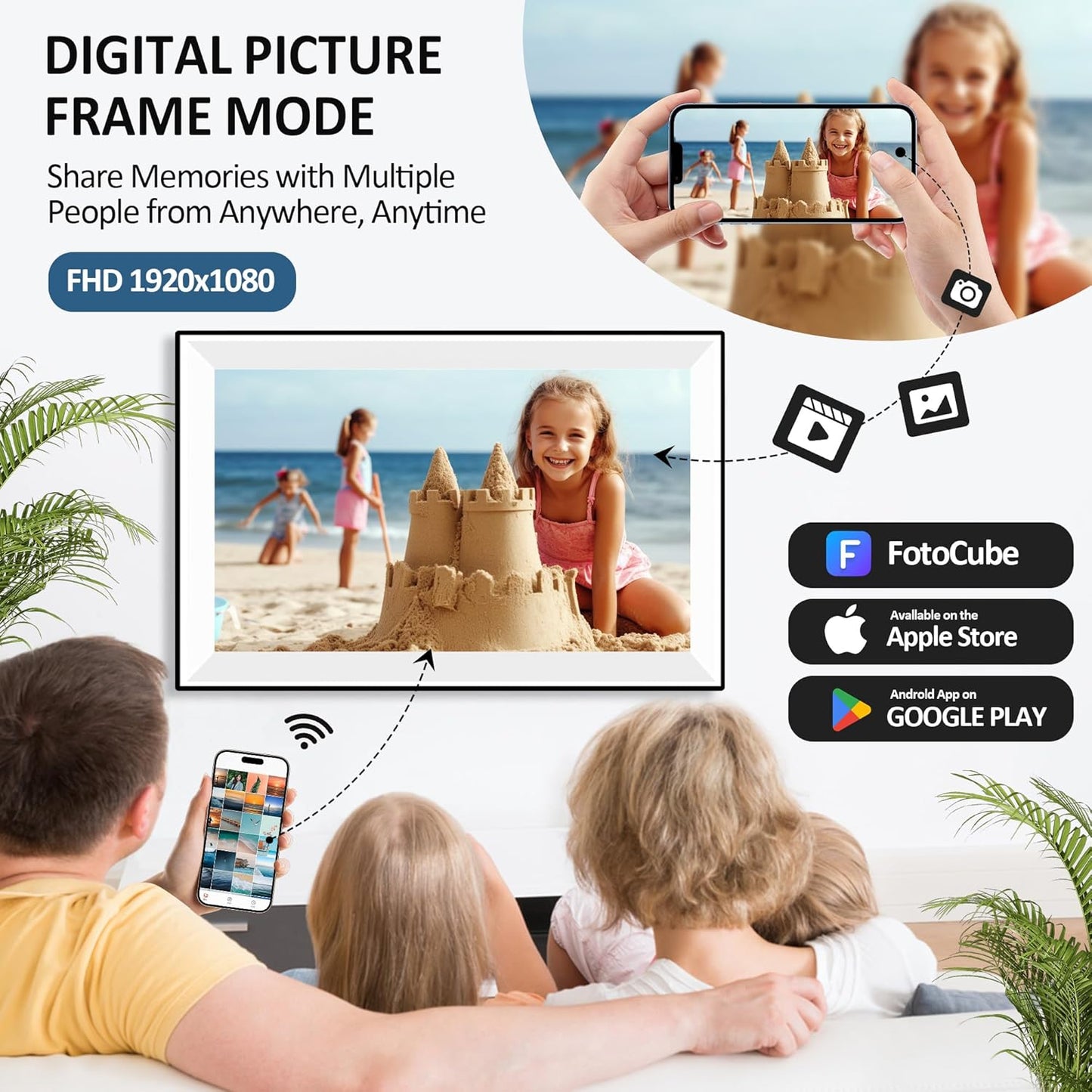 15.6 Inch Digital Calendar Chore Chart, Digital Picture frame,Smart Touchscreen Wall & Desk Electronic Calendar Family Planner for Seamless Scheduling/Organizing