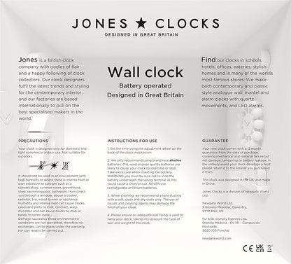 JONES CLOCKS® Fuze Wall Clock | Small Round Clock | Matcha Green | Playful Modern Design with Soft sculptural Presence | Ideal for Kitchens Living Rooms Kid's bedrooms