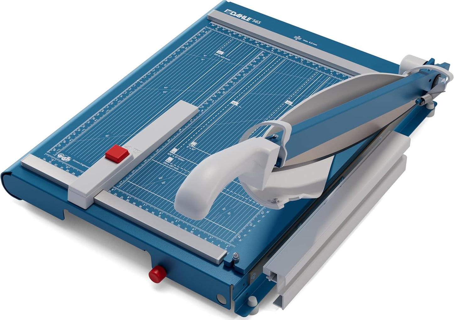 Dahle 565 Premium Guillotine Trimmer, 15" Cut Length, 35 Sheet Capacity, Self-Sharpening Blade, Automatic Clamp, w/Safety Guard