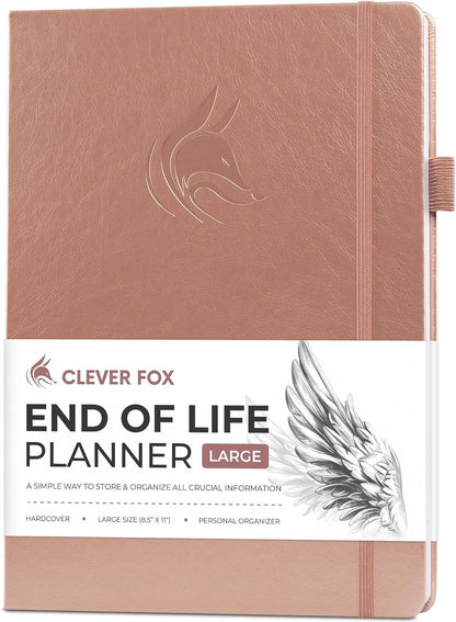 Clever Fox End of Life Planner – Final Arrangements Organizer for Beneficiary, Will Preparation, Last Wishes & Funeral Planning, A4 (Rose Gold)