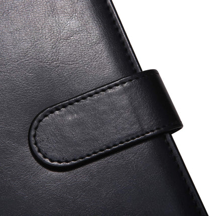 Padfolio Clipboard Folder Portfolio, Mymazn Faux Leather Storage Clipboard with Cover for Legal Pad Holder Letter Size A4 Writing Pad for Business School Office Conference Notepad Clip Boards (Black)