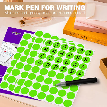 PARLAIM 1 inch Round Light Green Dot Sticker,720PCS Permanent Adhesive Color Code Circle Sticker Labels for Office Classroom Garage Sale
