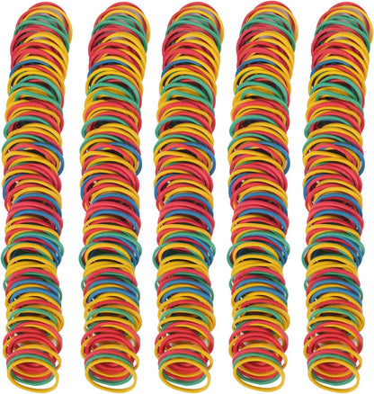 AMUU Rubber Bands 750pcs Colour Elastic Band Size 25mm 1 inch Rubber Bands Small for Office Supplies School Home