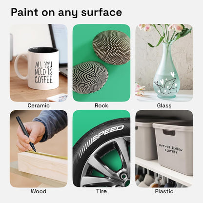 ARTISTRO 2 Black & White Permanent Marker - Waterproof Markers for Tire, Fabric, Rocks, Glass, Ceramic, Wood, Paper - Oil Based Paint Pens - Extra-Fine Tip 0.7mm
