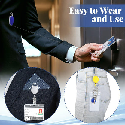 Honoson 30 Pcs Heavy Duty Retractable Badge Reels Batch ID Badge Holder Retractable Clip Bulk Key Holder with Ring for Office Worker Employee, Doctor Nurse Gifts (Warm Color)