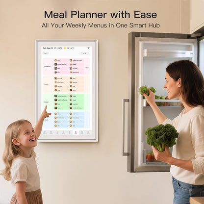 15.6 Inch Digital Calendar, Full HD Touchscreen Smart Planner for Family Schedules - Wall & Desk Mount, Great for Seamless Daily Planning & Household Organization, with LED Reminder Light