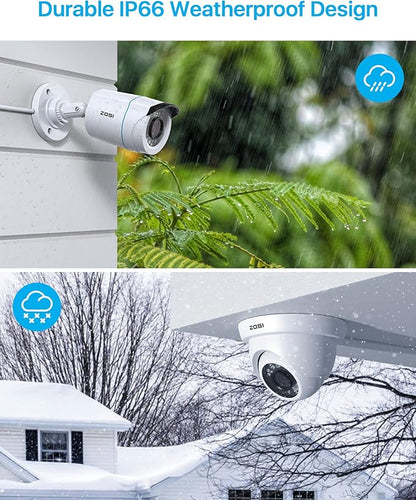 ZOSI H.265+ 1080p 16 Channel Security Camera System, 16CH DVR with AI Human Vehicle Detect, 12 x 2MP Weatherproof Surveillance CCTV Bullet Dome Camera Outdoor, Night Vision, Remote Access, 2TB HDD