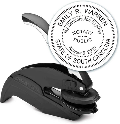 MaxMark Notary Seal Round Embosser for South Carolina State - Includes Gold Burst Seal Labels (50 Count)