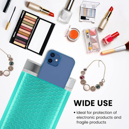 Fuxury Teal Bubble Mailers 4x8" 4000 Pack, Waterproof Padded Envelopes Self Seal Bubble Envelopes, Padded Mailers for Small Business, Envelope Mailers Usable Size 4x7"