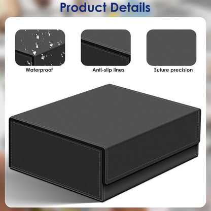 Homthy 1800+ Card Deck Case for Trading Cards, Leather Magnetic Closure Commander Card Storage Box Magic Card Protectors Fit for MTG TCG and Sport Cards