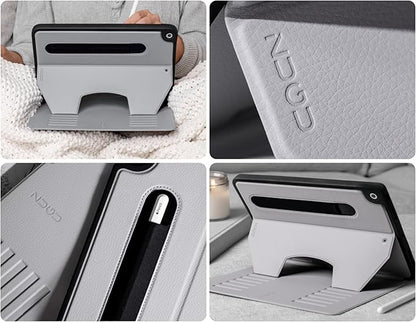 ZUGU CASE for 10.2 Inch iPad 7th / 8th / 9th Generation Case (2021/2020/2019), Protective, Thin, Sleek Design, Magnetic Stand, Sleep/Wake Cover, Magnetic Cover, Arctic Gray