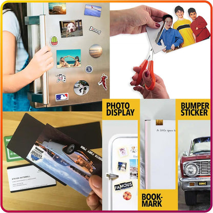 Magnetic Sheets with Adhesive Backing for Crafts, DIY 10 Pack. Strong Craft Magnets 5" x 7" to Make Flexible Magnet Self Sticky Tapes, Strips, Squares, Sheet for School Classroom Board, Fridge, Photos