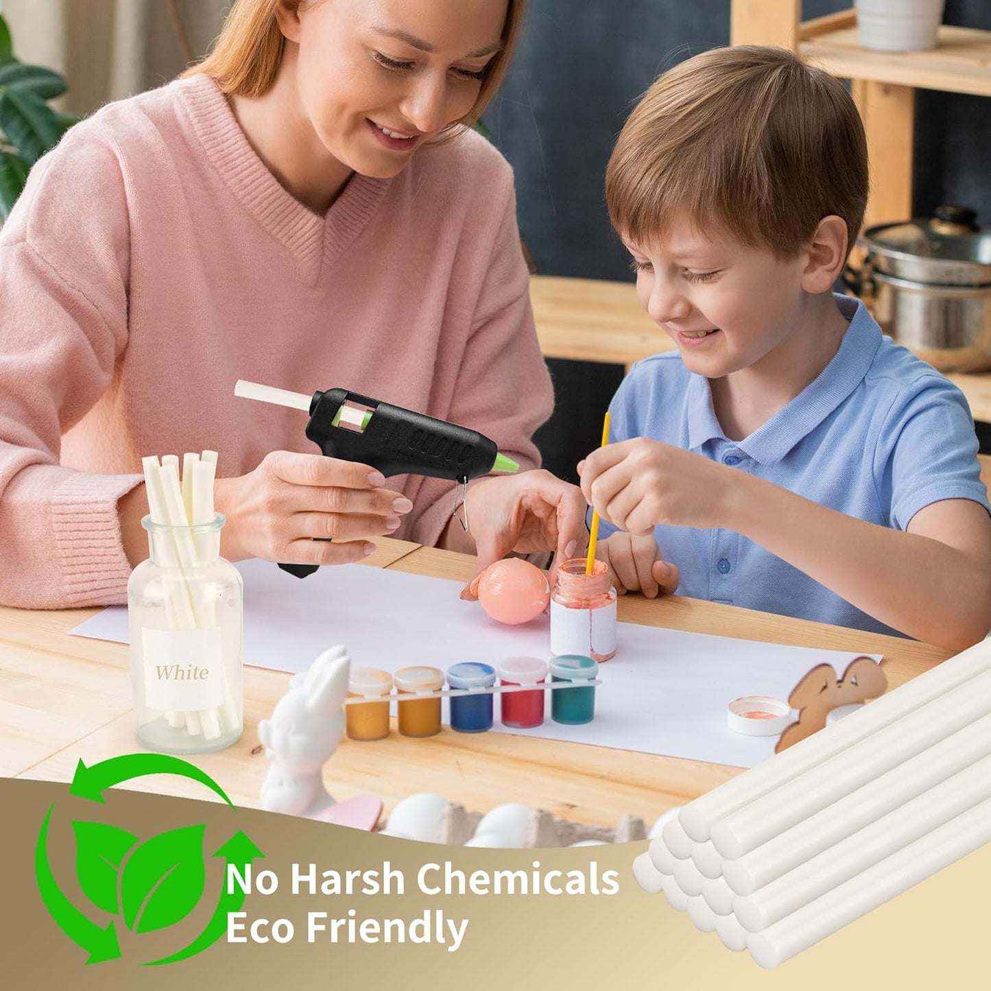 MATUFF White Hot Glue Sticks Full Size 0.43” Dia x 8” Long, 20 pcs Hot melt Adhesive Glue Sticks, All-Purpose Colored Glue Gun Sticks for DIY White Crafting Arts and Wedding Cards, Stamp Sealing