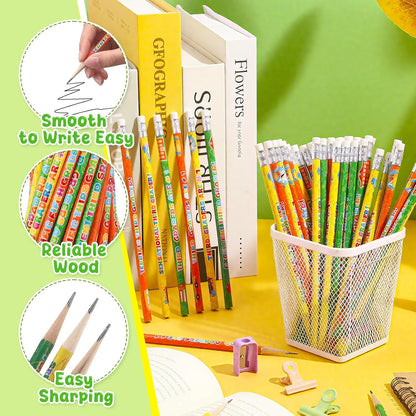 Tenceur 48 Pcs 3rd Graders Pencils, 3 Motivational Cute Pencils Bulk with Erasers for Kids Student Teacher Classroom Reward Back to School Supplies