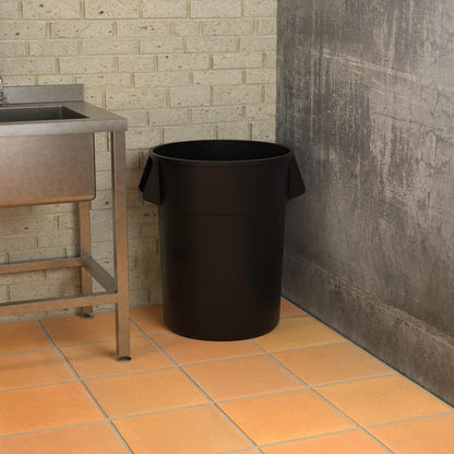 55 Gallon Black Round Commercial Trash Can