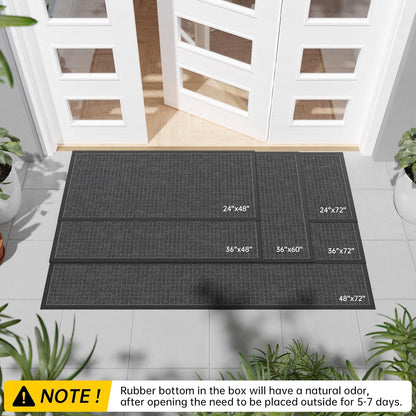 Durable Front Door Mat, 72" x 48" Heavy Duty Indoor Outdoor Doormat for Entryway, Non-Slip Rubber Backing, Stain and Fade Resistant Commercial Floor Mat for Home Office Entry