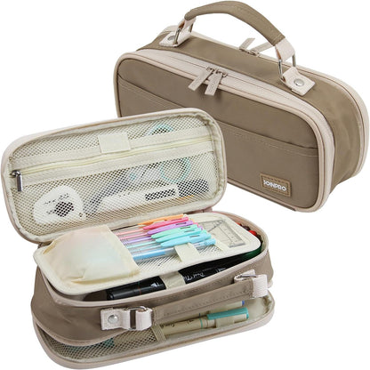 Pencil Case, Large Capacity Pencil Case Organizer; Double Zipper Storage Bag; Big Pencil Pouch for College School Office Teen Girl Boy Men Women Adult