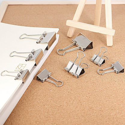 Silver Binder Clips Paper Clamps, Assorted Sizes Set (Small, Medium, Large) for Office School and Home Supplies (New Version)