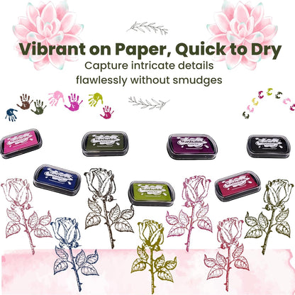 Washable Ink Pad, Best Stamps for Kids, Kids Crafts, Paw Print Kit, Baby Footprint Kit, Stamp Pads on Scrapbooking, Fingerprint Ink Pad, Easy to Wash Off Skin| Large | Safe Non-Toxic (Plum Bossom)