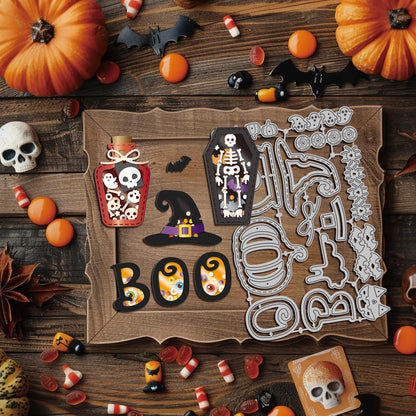 GLOBLELAND Halloween Shaker Cutting Dies for Card Making Ghost Pumpkin Cut Die for DIY Scrapbooking Journal Embossing Paper Craft Decor