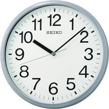 Seiko Non Ticking Home, Office Wall Clock, 12 Inches, Gray