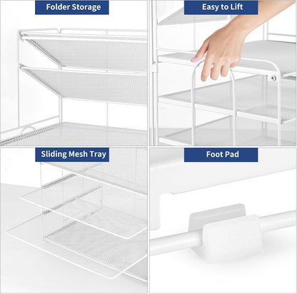 6-Tier Letter Tray Paper Organizer, Desk Organizers and Accessories, Desktop File Organizer, Office Desk Accessories for Office Supplies(White)