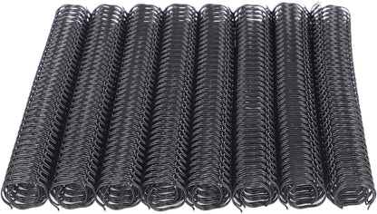 100 Pack Double Loop Wire Binding Spines, YolieraArt 1/4 Inch Spiral Binding Coils for Letter Size,Metal Bindings for Notebook Binder Machine (20 Sheet Capacity, 100P, 3:1 Pitch Twin Combs, Black)