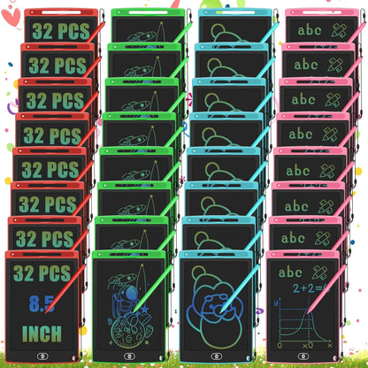 32 Pack LCD Writing Tablet for Kids Drawing Tablet 8.5" Upgraded Drawing Pad Toddler Doodle Board for Kids Bulk Learning Writing Tablet for Class Party