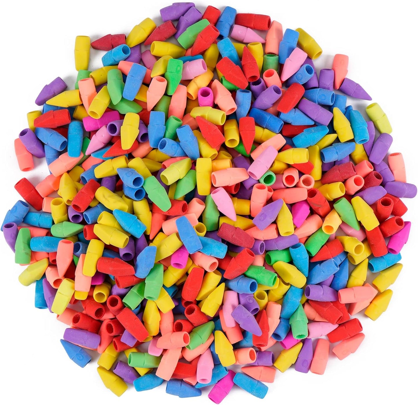 500 Pack Pencil Eraser Caps Pastel Colors Latex Free Pencil Pencil Eraser Toppers Arrowhead Caps Erasers for School Supplies,Deep Color