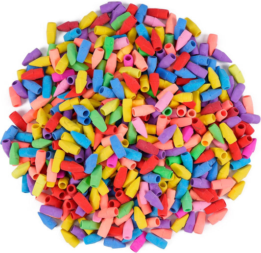 500 Pack Pencil Eraser Caps Pastel Colors Latex Free Pencil Pencil Eraser Toppers Arrowhead Caps Erasers for School Supplies,Deep Color