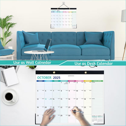 2025-2026 Desk Calendar – Shipped Flat, Large Desk Calendar, 22'' x 17'', Jul 2025 – Dec 2026, 18 Monthly Calendar, Best Desk/Wall Calendar with Desk Pad, To-do Lists, Ruled Blocks, Corner Protectors