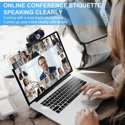 Full HD 1080p Webcam with Privacy Shutter and Tripod, Video and Wide Angle Camera, Built-in Mic, Widescreen USB Computer Camera for Laptop Desktop