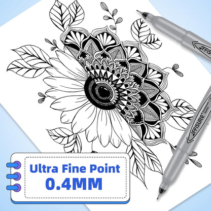 Permanent Markers, Ultra Fine Point,Black,100 Count, 0.4mm, Fine tippermanent marker set, quick dry,waterproof, fading resists, durable,marks on paper, glass, ceramic, plasticwood, rock, metal