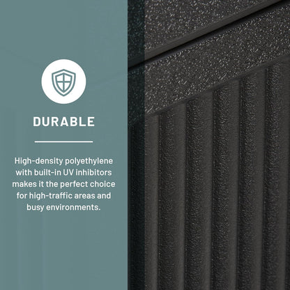 Safco Canmeleon Trash Can, Indoor and Outdoor Use, Durable & Weather-Resistant Commercial Garbage Can with Ashtray, Black