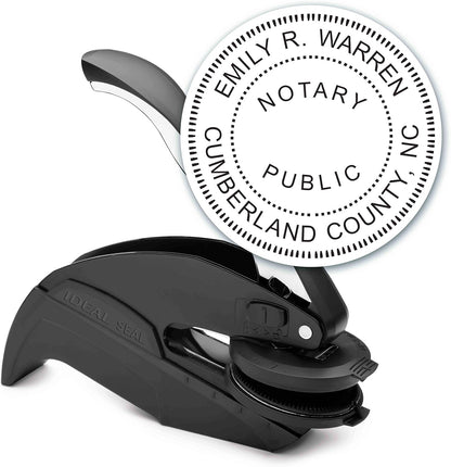 MaxMark Notary Seal Round Embosser for North Carolina State - Includes Gold Burst Seal Labels (50 Count)