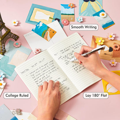 feela 16 Pack Soft Cover Journal Bulk, Lined Notebooks College Ruled for Work for Women Girl Writing, Blank Travel Journal Note Taking Notebook School Business Supplies, 8.2” x 5.5”, A5, Pink