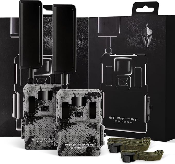 Spartan Camera GoLive2 4G LTE Trail Camera, 96°FOV Wide-Angle, Live Stream, Anti-Theft GPS, On-Demand Image & Video Capture, Real-time Updates, Built-in Lithium, Spartan Areus camo (2, Verizon)