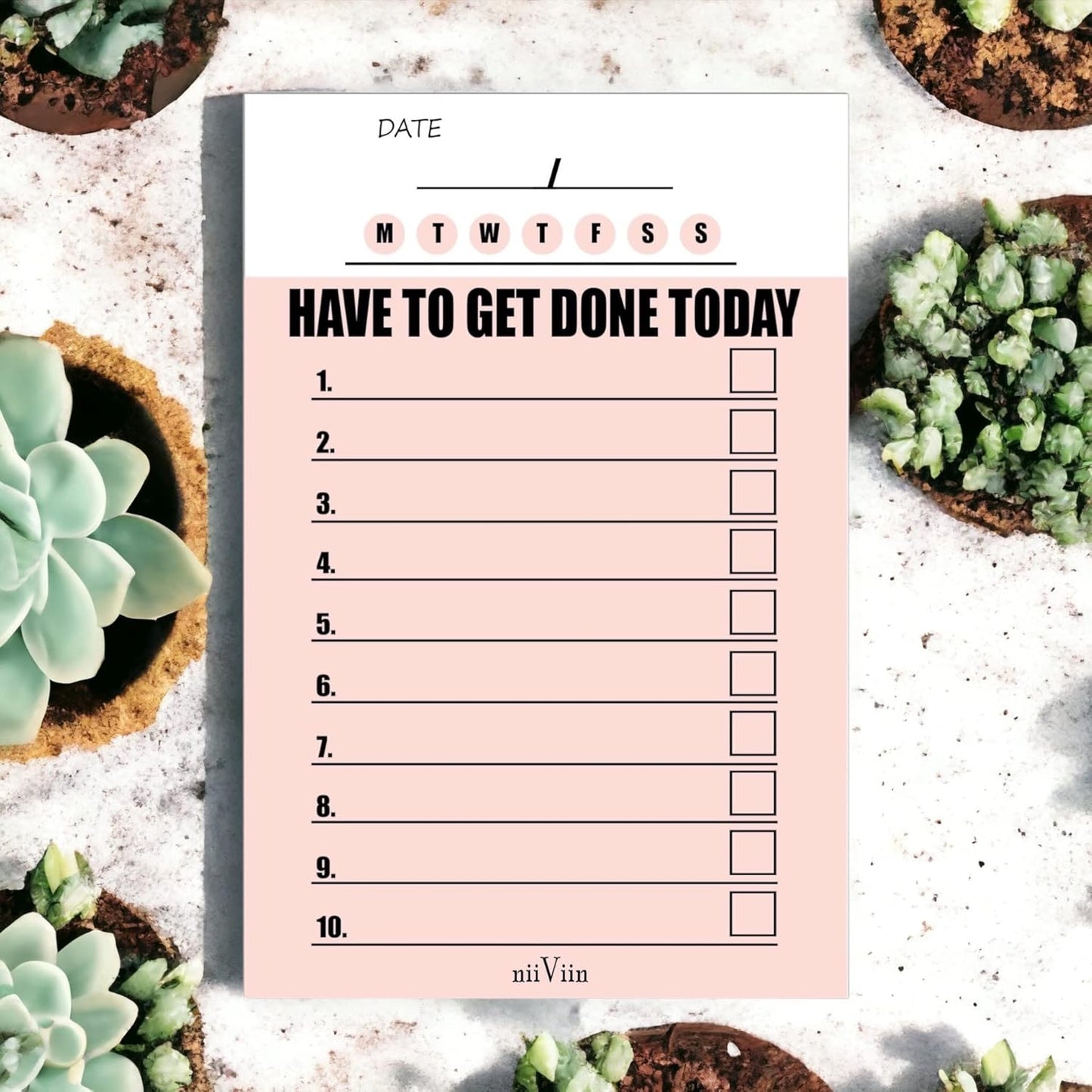 To Do List Planner - Small Convenient Scratch Pad, Have To Get Done Today, Priority To Do Pad, Pink Notepad, 4" x 6", 2 Pads (25 Tear-Off Sheets Each)