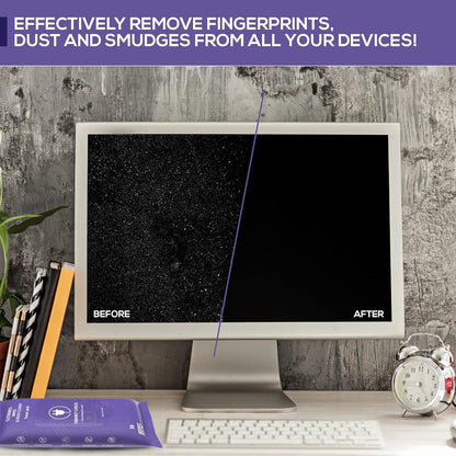 Screen Cleaner Wipes: Electronic Wipes for Screens - Computer Screen Wipes for Lens, Phone, Tv Screen and Monitor Cleaning - Tech Wipes & Microfiber Cloth (Soft Wipes, 210 Count)