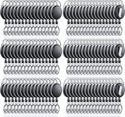 Laumoi 150 Packs Retractable ID Badge Holder Name ID Badge Reel Clips Keychain with Belt Clip and Key Ring for Office Worker Doctor Nurse Employee (Black)