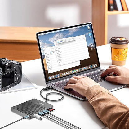 Docking Station External Hard Drive Storage, USB-C Hub + HDD 7-in-1, USB 3.0, SD/TF Card, HDD for Windows, Mac, Android, TV, Phone, Laptop, Desktop, PC (Space Black, 1TB+Docking Station)