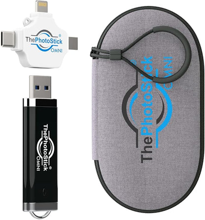 ThePhotoStick Omni 128GB - Secure Photo & Video Backup | ThePhotoStick Omni Protective Case - Water Resistant & Shockproof USB Storage