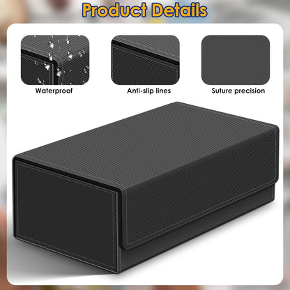 1200+ Card Deck Case for Trading Cards, Leather Commander Card Storage Box Magnetic Card Holder Fit for MTG TCG and Sport Cards